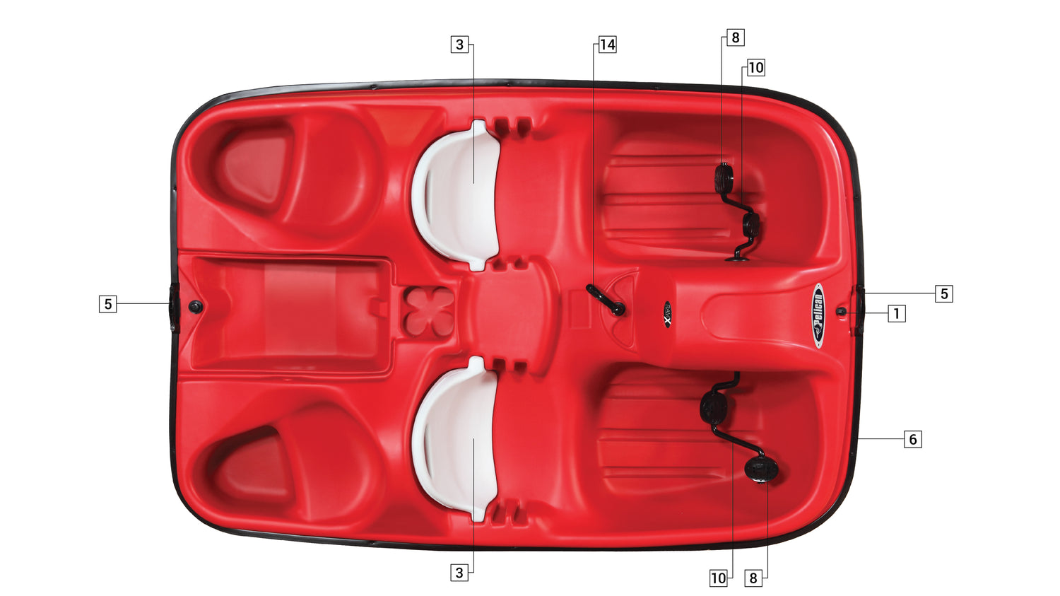PELICAN MONACO RED PEDAL BOAT Zourbakis Pro Shop